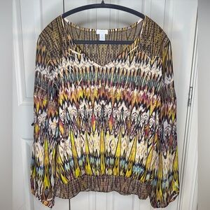 Chico’s long sleeve women blouse size large